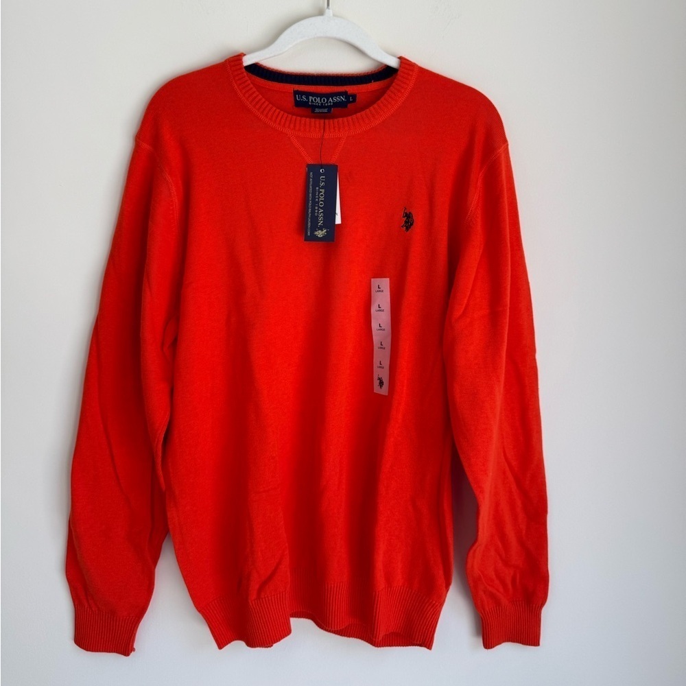 U.S. Polo Assn. Spicy Orange Crewneck Sweater Size L